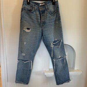 GRLFRND Relaxed Distressed Denim Jeans